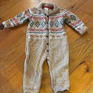 ❤️ Carter's Cream One Piece Footies with Colorful Pattern and Buttons